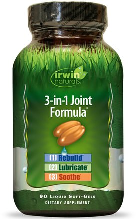 3-in-1 Joint Formula, 90 Liquid Soft-Gels by Irwin Naturals-Hälsa, Ben, Osteoporos, Gemensam Hälsa