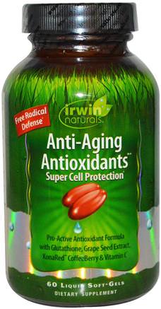 Anti-Aging Antioxidants, 60 Liquid Soft-Gels by Irwin Naturals-Kosttillskott, Antioxidanter