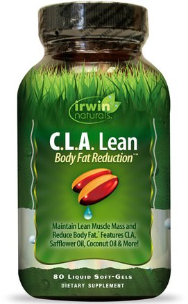 C.L.A. Lean, Body Fat Reduction, 80 Liquid Soft-Gels by Irwin Naturals-Viktminskning, Diet, Cla (Konjugerad Linolsyra)