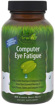 Computer Eye Fatigue, 60 Liquid Soft-Gels by Irwin Naturals-Kosttillskott, Hälsa, Ögonvård, Visionvård