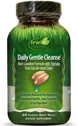 Daily Gentle Cleanse, 60 Liquid Soft-Gels by Irwin Naturals-Hälsa, Detox
