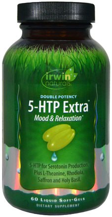 Double Potency, 5-HTP Extra, 60 Liquid Soft-Gels by Irwin Naturals-Kosttillskott, 5-Htp