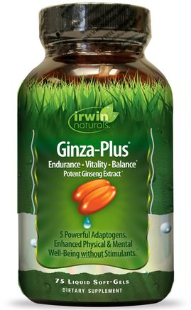 Ginza-Plus, 75 Liquid Soft-Gels by Irwin Naturals-Hälsa, Energi, Kall Influensa Och Viral, Ginseng