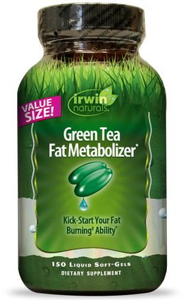 Green Tea Fat Metabolizer, 150 Liquid Soft Gels by Irwin Naturals-Hälsa, Kost, Viktminskning