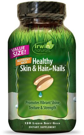 Healthy Skin & Hair Plus Nails, 120 Liquid Soft-Gels by Irwin Naturals-Hälsa, Kvinnor, Hud, Hårtillskott, Nageltillskott, Hudtillskott