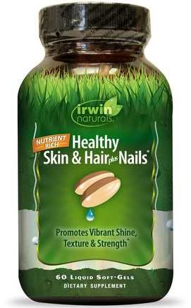 Healthy Skin & Hair Plus Nails, 60 Liquid Soft-Gels by Irwin Naturals-Hälsa, Kvinnor, Hud
