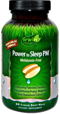 Power to Sleep PM, Melatonin-Free, 50 Liquid Soft-Gels by Irwin Naturals-Kosttillskott, Sömn