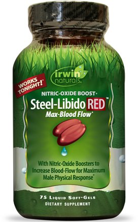Steel-Libido Red, 75 Liquid Soft-Gels by Irwin Naturals-Hälsa, Män, Sport, Kväveoxid