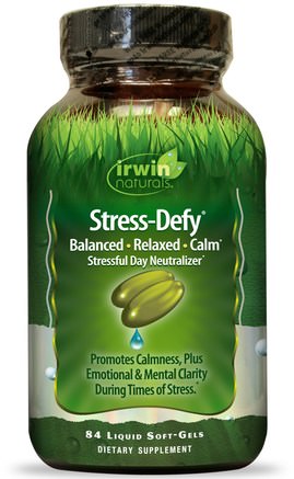 Stress-Defy, 84 Liquid Soft-Gels by Irwin Naturals-Hälsa, Anti Stress