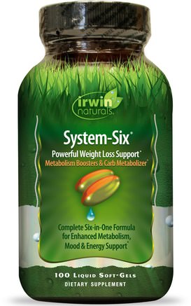 System-Six, Powerful Weight Loss Support, 100 Liquid Soft-Gels by Irwin Naturals-Hälsa, Kost, Viktminskning