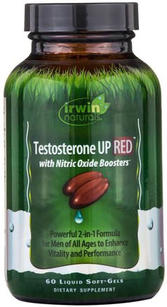 Testosterone UP Red with Nitric Oxide Boosters, 60 Liquid Soft-Gels by Irwin Naturals-Hälsa, Män, Testosteron