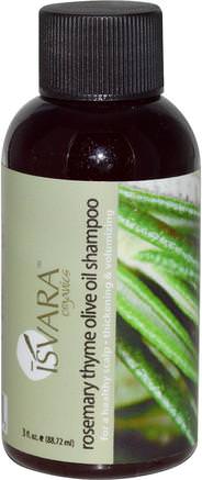 Shampoo, Rosemary Thyme Olive Oil, 3 fl oz (88.72 ml) by Isvara Organics-Bad, Skönhet, Hår, Hårbotten, Schampo, Balsam