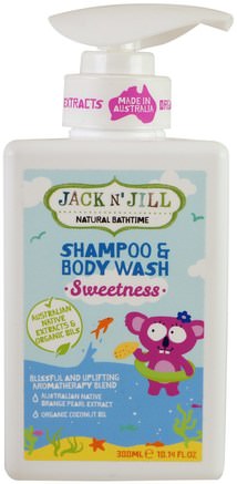 Natural Bathtime, Shampoo & Body Wash, Sweetness, 10.14 fl oz (300 ml) by Jack n Jill-Bad, Skönhet, Hår, Hårbotten, Schampo