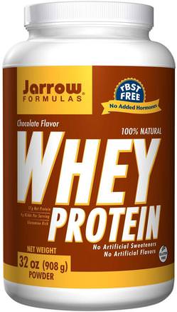 100% Natural Whey Protein, Chocolate, 32 oz (908 g) Powder by Jarrow Formulas-Kosttillskott, Vassleprotein