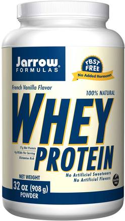100% Natural Whey Protein, French Vanilla Flavor, 32 oz (908 g) by Jarrow Formulas-Kosttillskott, Vassleprotein
