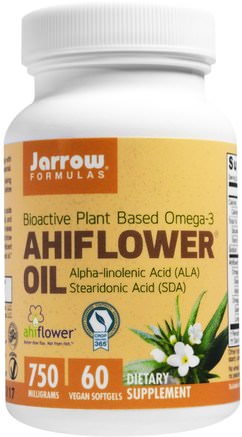 Ahiflower Oil, 60 Veggie Softgels by Jarrow Formulas-Kosttillskott, Efa Omega 3 6 9 (Epa Dha)