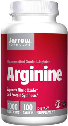 Arginine, 1000 mg, 100 Tablets by Jarrow Formulas-Kosttillskott, Aminosyror, L Arginin