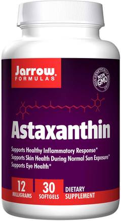Astaxanthin, 12 mg, 30 Softgels by Jarrow Formulas-Kosttillskott, Antioxidanter, Astaxanthin