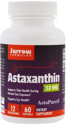 Astaxanthin, 12 mg, 60 Softgels by Jarrow Formulas-Kosttillskott, Antioxidanter, Astaxanthin