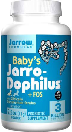 Babys Jarro-Dophilus + FOS, Powder, 2.5 oz (71 g) (Ice) by Jarrow Formulas-Barns Hälsa, Bebis, Spädbarnssupplement, Probiotika, Probiotika För Barn