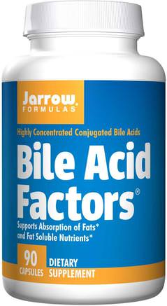 Bile Acid Factors, 90 Capsules by Jarrow Formulas-Kosttillskott, Nötkreaturprodukter, Enzymer, Gallsyra