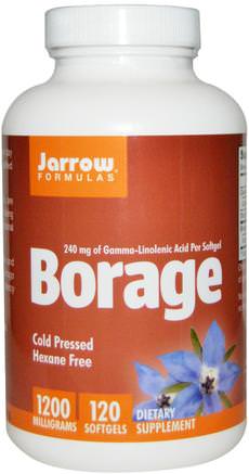 Borage, GLA-240, 1200 mg, 120 Softgels by Jarrow Formulas-Kosttillskott, Efa Omega 3 6 9 (Epa Dha), Borrolja