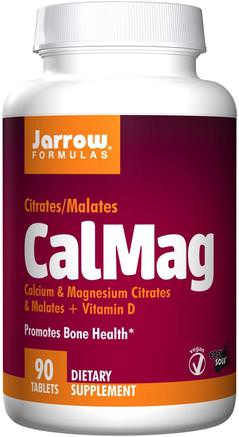 CalMag, Citrates/Malates, 90 Easy-Solv Tablets by Jarrow Formulas-Kosttillskott, Mineraler, Kalcium Och Magnesium