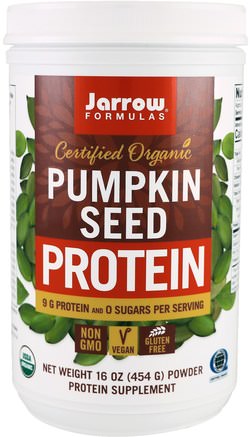 Certified Organic Pumpkin Seed Protein, 16 oz (454 g) by Jarrow Formulas-Kosttillskott, Proteindrycker