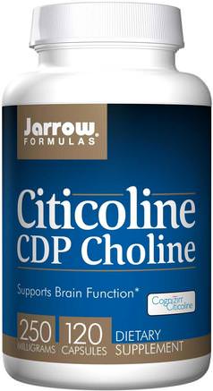 Citicoline, CDP Choline, 250 mg, 120 Capsules by Jarrow Formulas-Vitaminer, Kolin, Cdp-Kolin (Citi-Colin), Cognizin-Citicolin