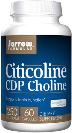 Citicoline, CDP Choline, 250 mg, 60 Capsules by Jarrow Formulas-Vitaminer, Kolin, Cdp-Kolin (Citi-Colin), Cognizin-Citicolin