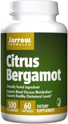 Citrus Bergamot, 500 mg, 60 Veggie Caps by Jarrow Formulas-Hälsa, Blodsocker