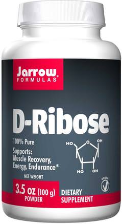 D-Ribose, Powder, 3.5 oz (100 g) by Jarrow Formulas-Sport, D Ribos, Energi