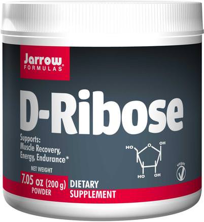 D-Ribose, Powder, 7.05 oz (200 g) by Jarrow Formulas-Sport, D Ribos, Energi