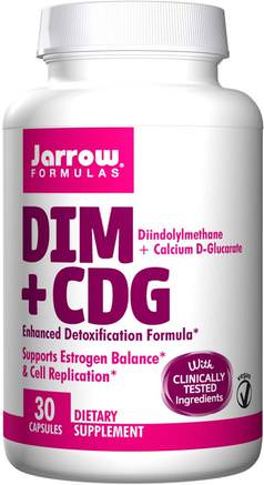 DIM + CDG, Enhanced Detoxification Formula, 30 Veggie Caps by Jarrow Formulas-Hälsa, Detox, Tillskott, Diindolylmetan (Dim)
