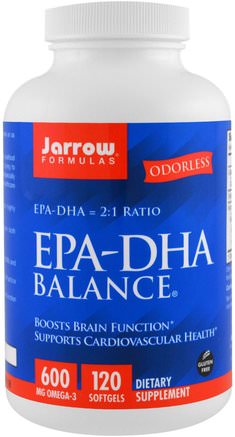 EPA-DHA Balance, 120 Softgels by Jarrow Formulas-Kosttillskott, Efa Omega 3 6 9 (Epa Dha), Dha, Epa, Fiskolja