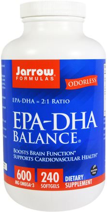 EPA-DHA Balance, 240 Softgels by Jarrow Formulas-Kosttillskott, Efa Omega 3 6 9 (Epa Dha), Dha, Epa, Fiskolja