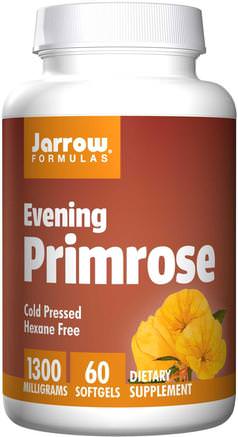 Evening Primrose, 1300 mg, 60 Softgels by Jarrow Formulas-Kosttillskott, Efa Omega 3 6 9 (Epa Dha), Kvicksilverolja, Mjölkgeler För Kvälls Primrosolja