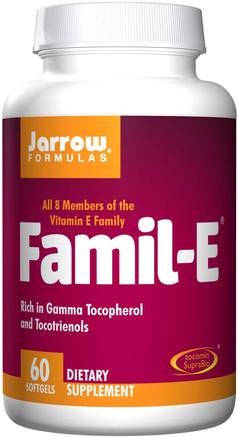 Famil-E, 60 Softgels by Jarrow Formulas-Vitaminer, Vitamin E, Vitamin E-Blandade Tokoferoler