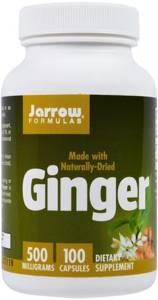 Ginger, 500 mg, 100 Capsules by Jarrow Formulas-Örter, Ingefära Rot, Ört