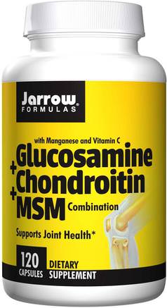Glucosamine + Chondroitin + MSM Combination, 120 Capsules by Jarrow Formulas-Kosttillskott, Glukosamin Kondroitin