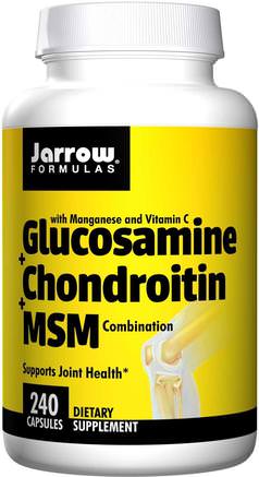Glucosamine + Chondroitin + MSM Combination, 240 Capsules by Jarrow Formulas-Kosttillskott, Glukosamin Kondroitin