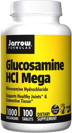 Glucosamine HCL Mega, 1000 mg, 100 Tablets by Jarrow Formulas-Kosttillskott, Glukosamin