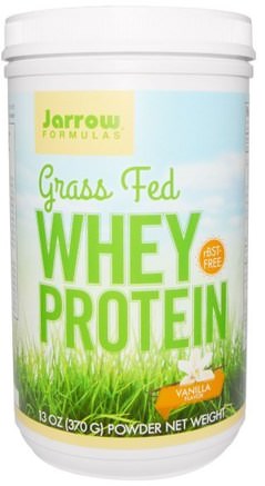 Grass Fed Whey Protein, Vanilla Flavor, 13 oz (370 g) by Jarrow Formulas-Kosttillskott, Vassleprotein