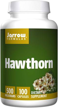 Hawthorn, 500 mg, 100 Capsules by Jarrow Formulas-Örter, Hagtorn, Ört