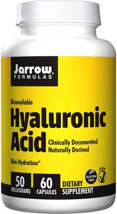 Hyaluronic Acid, 50 mg, 60 Veggie Caps by Jarrow Formulas-Hälsa, Kvinnor, Hud, Skönhet, Hyaluronsyra