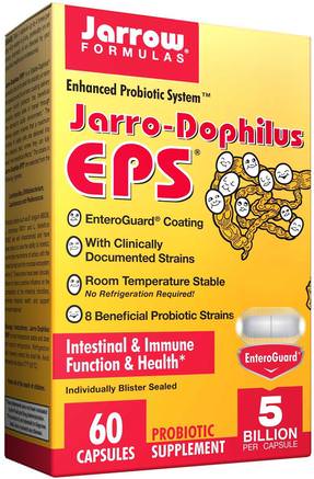 Jarro-Dophilus EPS, 5 Billion, 60 Veggie Caps by Jarrow Formulas-Kosttillskott, Probiotika, Stabiliserade Probiotika