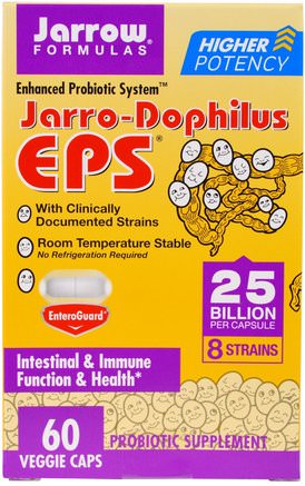 Jarro-Dophilus EPS, 25 Billion, 60 Veggie Caps by Jarrow Formulas-Kosttillskott, Probiotika