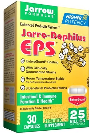 Jarro-Dophilus EPS, 5 Billion, 30 Veggie Caps by Jarrow Formulas-Kosttillskott, Probiotika, Stabiliserade Probiotika