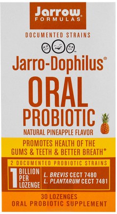 Jarro-Dophilus, Oral Probiotic, 1 Billion, Natural Pineapple Flavor, 30 Lozenges by Jarrow Formulas-Kosttillskott, Probiotika, Stabiliserade Probiotika