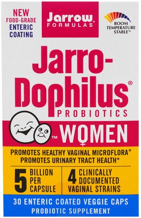 Jarro-Dophilus Probiotics, For Women, 5 Billion, 30 Enteric Coated Veggie Caps by Jarrow Formulas-Hälsa, Kvinnor, Kosttillskott, Probiotika
